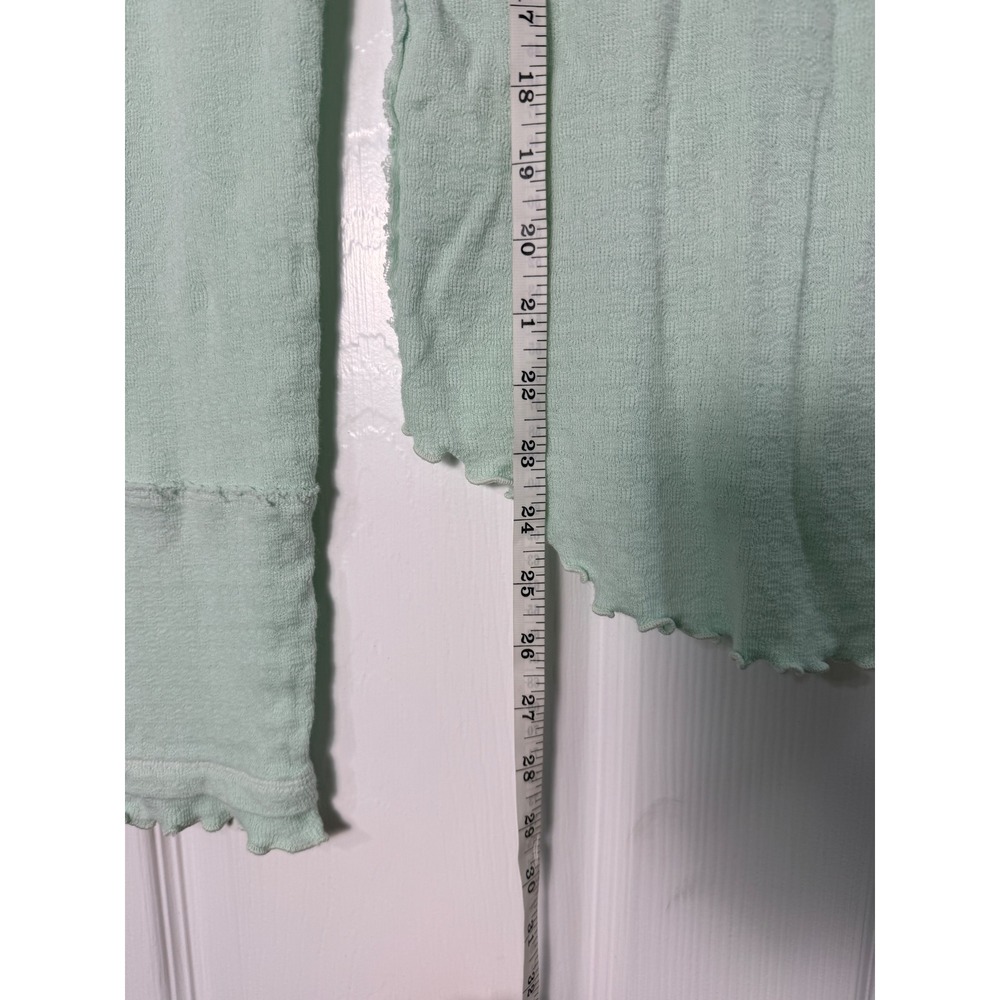 We The Free Free People Sara Pointelle Turtleneck Size L Mint Green Boho - Picture 6 of 6